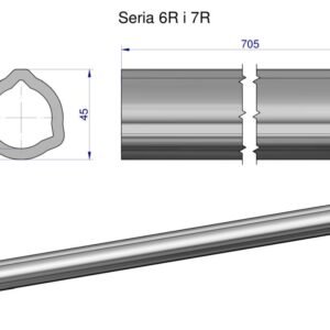 Rura wewnętrzna Seria 6R i 7R do wału 860 przegubowo-teleskopowego 45x5.5mm 705 mm WARYŃSKI [WR2363705]