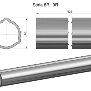 Rura zewnętrzna Seria 8R i 9R do wału 560 przegubowo-teleskopowego 63x4 mm 435 mm WARYŃSKI [WR2382435]