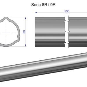 Rura zewnętrzna Seria 8R i 9R do wału 660 przegubowo-teleskopowego 63x4 mm 535 mm WARYŃSKI [WR2382535]