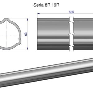Rura zewnętrzna Seria 8R i 9R do wału 760 przegubowo-teleskopowego 63x4 mm 635 mm WARYŃSKI [WR2382635]