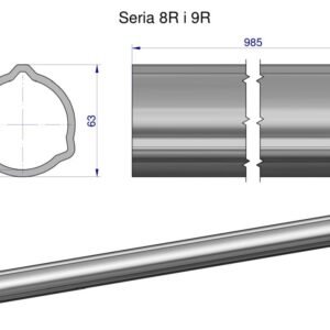 Rura zewnętrzna Seria 8R i 9R do wału 1110 przegubowo-teleskopowego 63x4 mm 985 mm WARYŃSKI [WR2382985]
