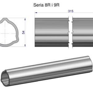 Rura wewnętrzna Seria 8R i 9R do wału 460 przegubowo-teleskopowego 54x5mm 315 mm WARYŃSKI [WR2383315]