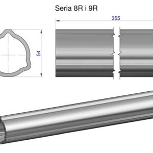 Rura wewnętrzna Seria 8R i 9R do wału 510 przegubowo-teleskopowego 54x5mm 355 mm WARYŃSKI [WR2383355]