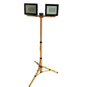 Zestaw statyw podwójny + 2 naświetlacze LED 50W 6000K + puszka z kablem zasilającym [ZESSTAT2X50W]