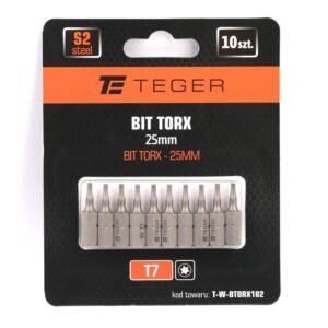 Bit TORX 25 mm/T7 (ZESTAW 10 SZT) / TEGER [T-W-BTORX102]