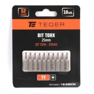 Bit TORX 25 mm/T9 (ZESTAW 10 SZT) / TEGER [T-W-BTORX104]