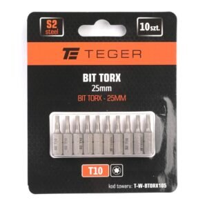 Bit TORX 25 mm/T10 (ZESTAW 10 SZT) / TEGER [T-W-BTORX105]