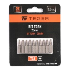 Bit TORX 25 mm/T15 (ZESTAW 10 SZT) / TEGER [T-W-BTORX106]