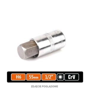 Klucz nasadowy 1/2" z bitem HEX 55 mm/H6 / TEGER [T-W-KNH103]