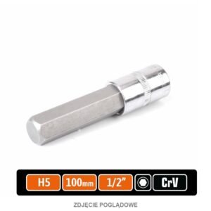 Klucz nasadowy 1/2" z bitem HEX 100 mm/H5 / TEGER [T-W-KNH202]