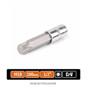 Klucz nasadowy 1/2" z bitem SPLINE 100 mm/M18 / TEGER [T-W-KNSP208]