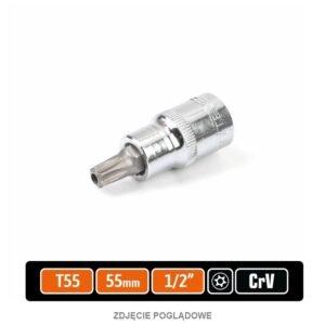 Klucz nasadowy 1/2" z bitem TORX 55 mm/T55 / (z otworem) / TEGER [T-W-KNT308]