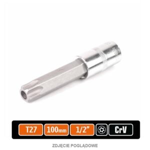 Klucz nasadowy 1/2" z bitem TORX 100 mm/T27 / (z otworem) / TEGER [T-W-KNT403]