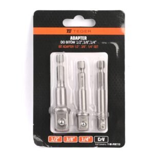 Adapter do bitów 1/2" 1/4" 3/8" - zestaw / TEGER [T-W-PIR113]