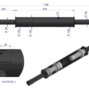 Tłumik 1128mm 3029104M1 4.8kg MF3 C-3603P ORYGINAŁ URSUS [3029049U]