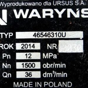 Pompa hydrauliczna podnośnika wzmocniona 36 l/min C-360 ORYGINAŁ URSUS [46546310U]