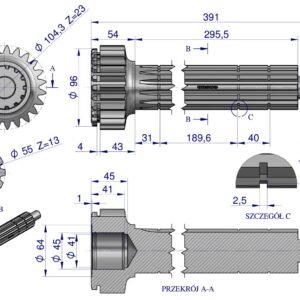Wałek główny st. typ C-360 ORYGINAŁ URSUS [50419060U]