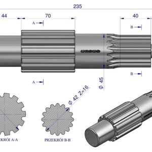 Wałek koła atakującego (stary typ) C-360 ORYGINAŁ URSUS [50425020U]