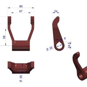 Widełki wyłączające łożysko oporowe sprzęgła C-360 ORYGINAŁ URSUS [50527030U]